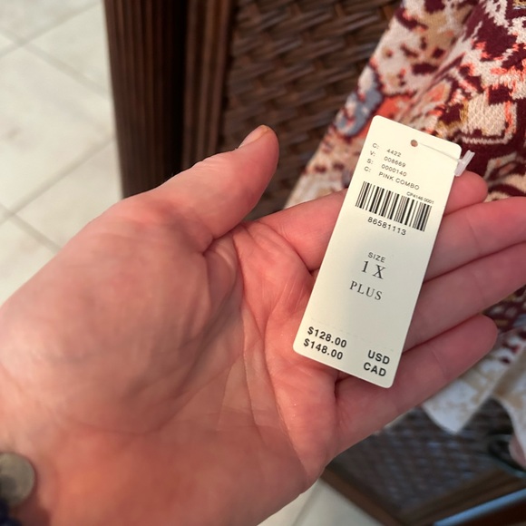 New Anthropologie Mock T neck Sweater in pink combo. - Picture 4 of 7